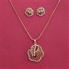 American Diamond Classic Pendant Set With 2 Tone Plating