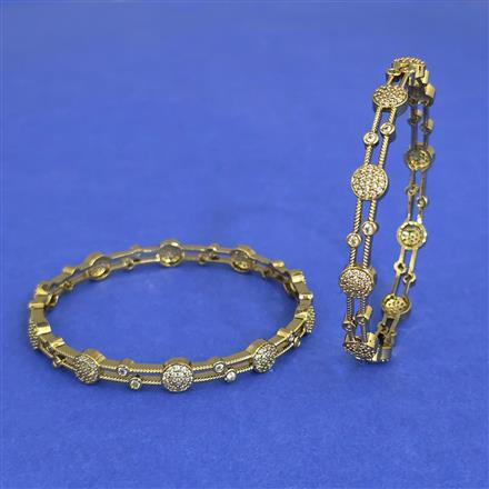 Cz Classic Bangles With Mehndi Plating