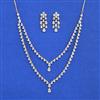 Cubic Zirconia Classic Necklace With Mehndi 2 Tone Rhodium Plating