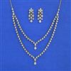 Cubic Zirconia Classic Necklace With Mehndi 2 Tone Rhodium Plating