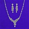 American Diamond Classic Necklace With 2 Tone Plating Rhodium Plating