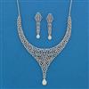 Cubic Zirconia Classic Necklace With 2 Tone Rhodium Plating