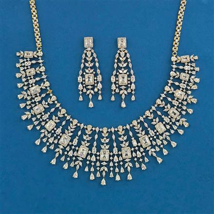 Cubic Zirconia Classic Necklace With 2 Tone Plating