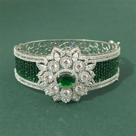 Cz Classic Kada With Rhodium Plating