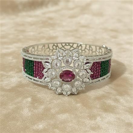 Cz Classic Kada With Rhodium Plating