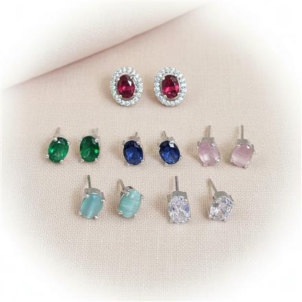 Cz Changeable Earring With Gold Rhodium Plating