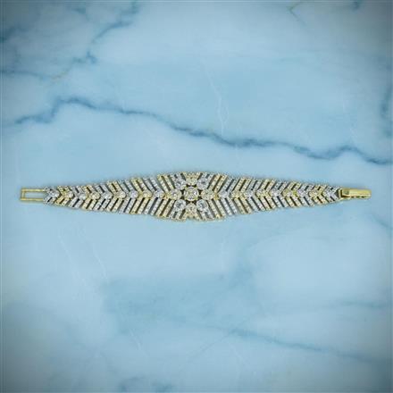 Cz Classic Bracelet With 2 Tone Rhodium Plating