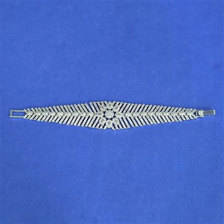 Cz Classic Bracelet With 2 Tone Rhodium Plating