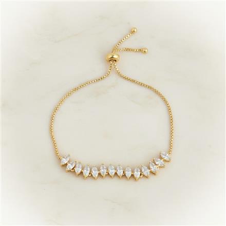 Cz Adjustable Bracelet With 2 Tone Rhodium Plating