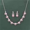 Cz Classic Necklace Set With Rhodium Plating