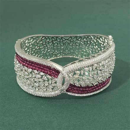 Cz Classic Kada With Rhodium Plating