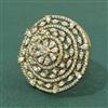 Cz Adjustable Ring With 2 Tone Mehndi Rhodium Plating