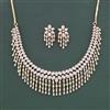 Cz Classic Necklace Set With 2 Tone Mehndi Rhodium Plating
