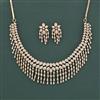 Cz Classic Necklace Set With 2 Tone Mehndi Rhodium Plating