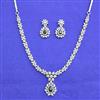 American Diamond Classic Necklace Set With Rhodium Plating