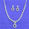 American Diamond Classic Necklace Set With Rhodium Plating