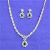 American Diamond Classic Necklace Set With Rhodium Plating