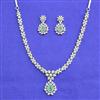 American Diamond Classic Necklace Set With Rhodium Plating