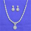 American Diamond Classic Necklace Set With Rhodium Plating