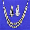 American Diamond Classic Necklace Set With 2 Tone Rhodium Mehndi Plating