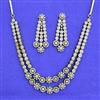 American Diamond Classic Necklace Set With 2 Tone Rhodium Mehndi Plating