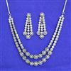 American Diamond Classic Necklace Set With 2 Tone Rhodium Mehndi Plating