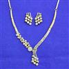 American Diamond Classic Necklace Set With 2 Tone Rhodium Plating
