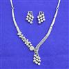 American Diamond Classic Necklace Set With 2 Tone Rhodium Plating