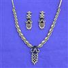 American Diamond Classic Necklace Set With Mehndi Plating
