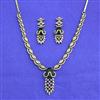 American Diamond Classic Necklace Set With Mehndi Plating