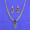 American Diamond Classic Necklace Set With Mehndi Plating