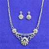 American Diamond Classic Necklace Set With 2 Tone Rhodium Plating