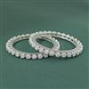 Cz Classic Bangles With Rhodium Plating