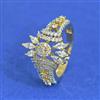 Cz Adjustable Ring With 2 Tone Mehndi Rhodium Plating