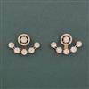 Cz Classic Earring With 2 Tone Mehndi Rhodium Plating