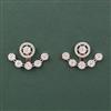 Cz Classic Earring With 2 Tone Mehndi Rhodium Plating