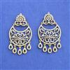 Cz Classic Earring With 2 Tone Mehndi Rhodium Plating
