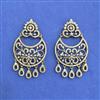 Cz Classic Earring With 2 Tone Mehndi Rhodium Plating