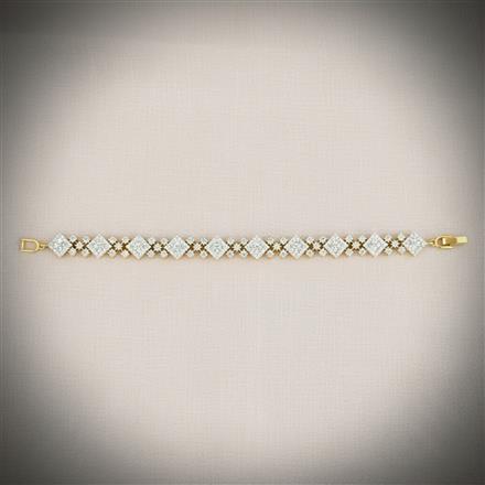 Cz Classic Bracelet With 2 Tone Mehndi Rhodium Plating