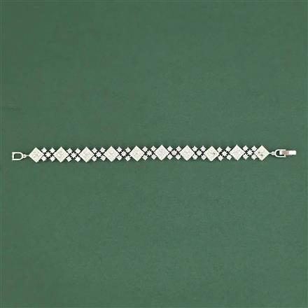 Cz Classic Bracelet With 2 Tone Mehndi Rhodium Plating