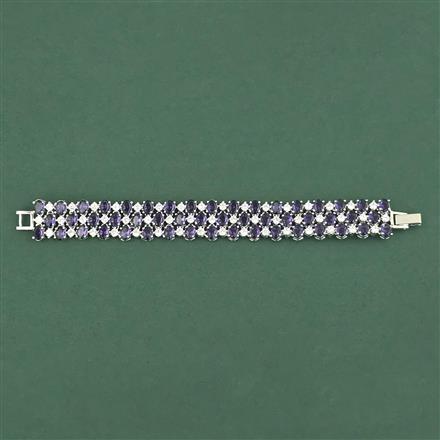 Cz Classic Bracelet With Rhodium Plating