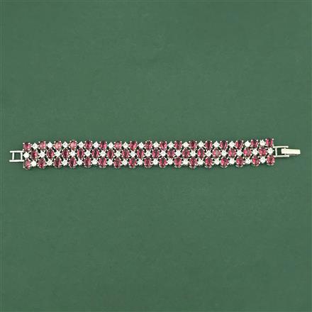 Cz Classic Bracelet With Rhodium Plating