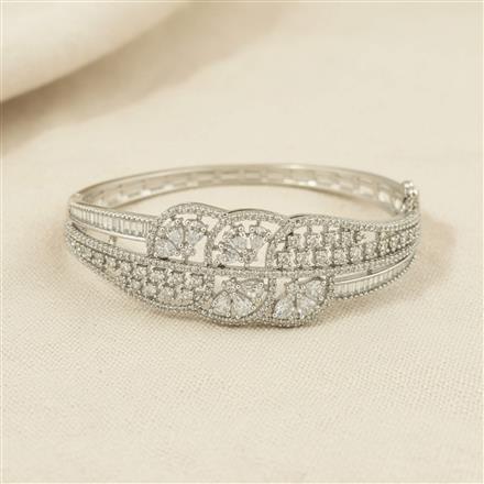 Cz Classic Kada With 2 Tone Mehndi Rhodium Plating