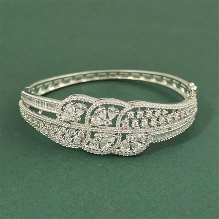 Cz Classic Kada With 2 Tone Mehndi Rhodium Plating