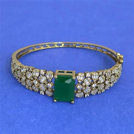 Cz Openable Kada With Mehndi Plating