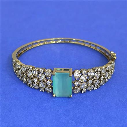 Cz Openable Kada With Mehndi Plating