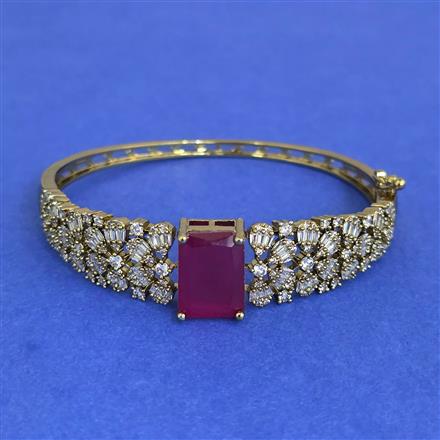 Cz Openable Kada With Mehndi Plating