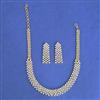 Cz Classic Necklace Set Set With 2 Tone Mehndi Rhodium Plating