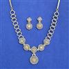 Cz Classic Necklace Set Set With 2 Tone Rhodium Plating