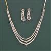 Cz Classic Necklace Set With 2 Tone Rhodium Plating